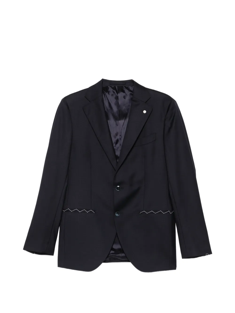 LUIGI BIANCHI MANTOVA single-breasted contrast-stitching suit - Blau