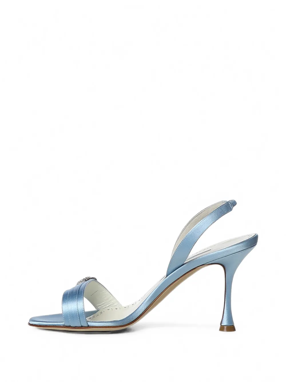 Manolo Blahnik Zutosan crystal-buckle slingback sandals Blauw