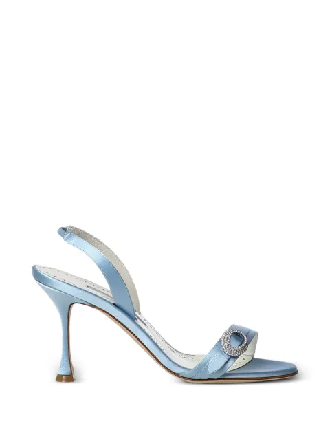 Manolo Blahnik Zutosan crystal-buckle slingback sandals