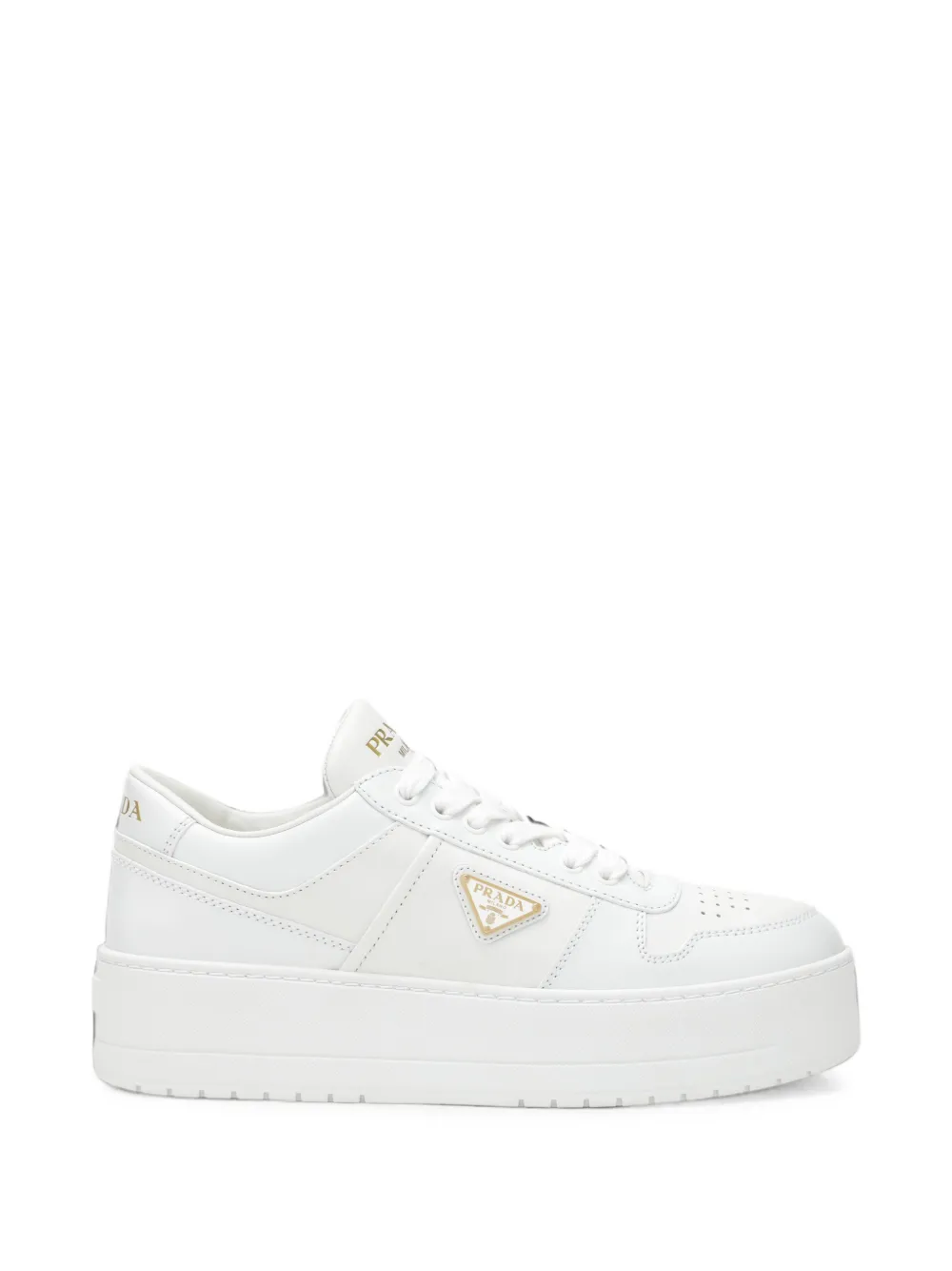 Prada Downtown Bold leather sneakers Wit