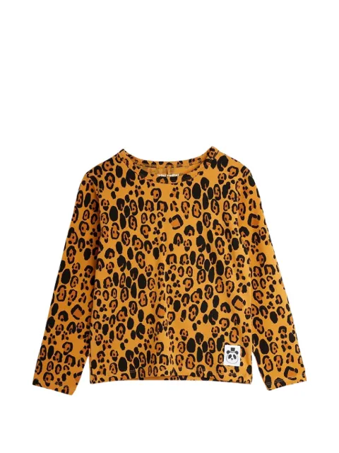 Mini Rodini camiseta con motivo de leopardo y manga larga