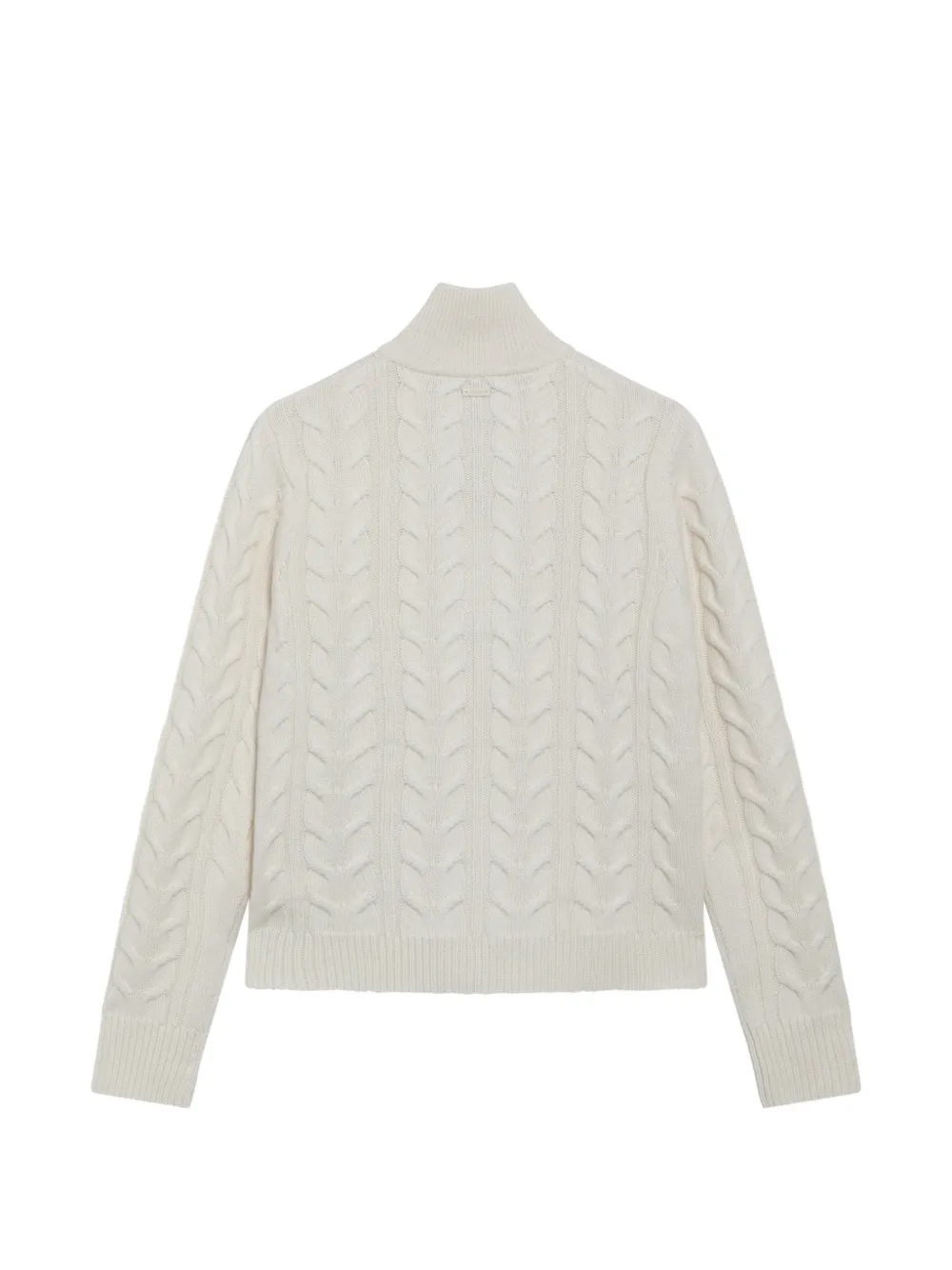 Max Mara Kabelgebreide trui met kwartrits Wit