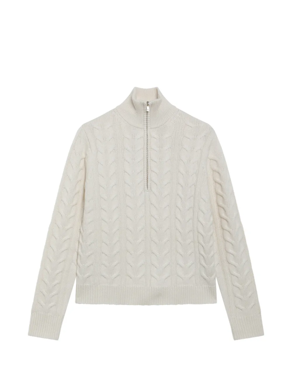 Max Mara cable-knit quarter-zip sweater - Bianco