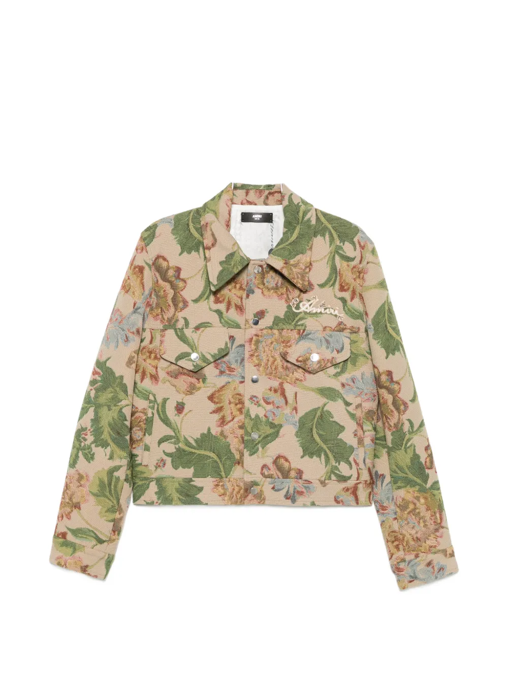 AMIRI floral-tapestry logo-embroidered jacket - Nude