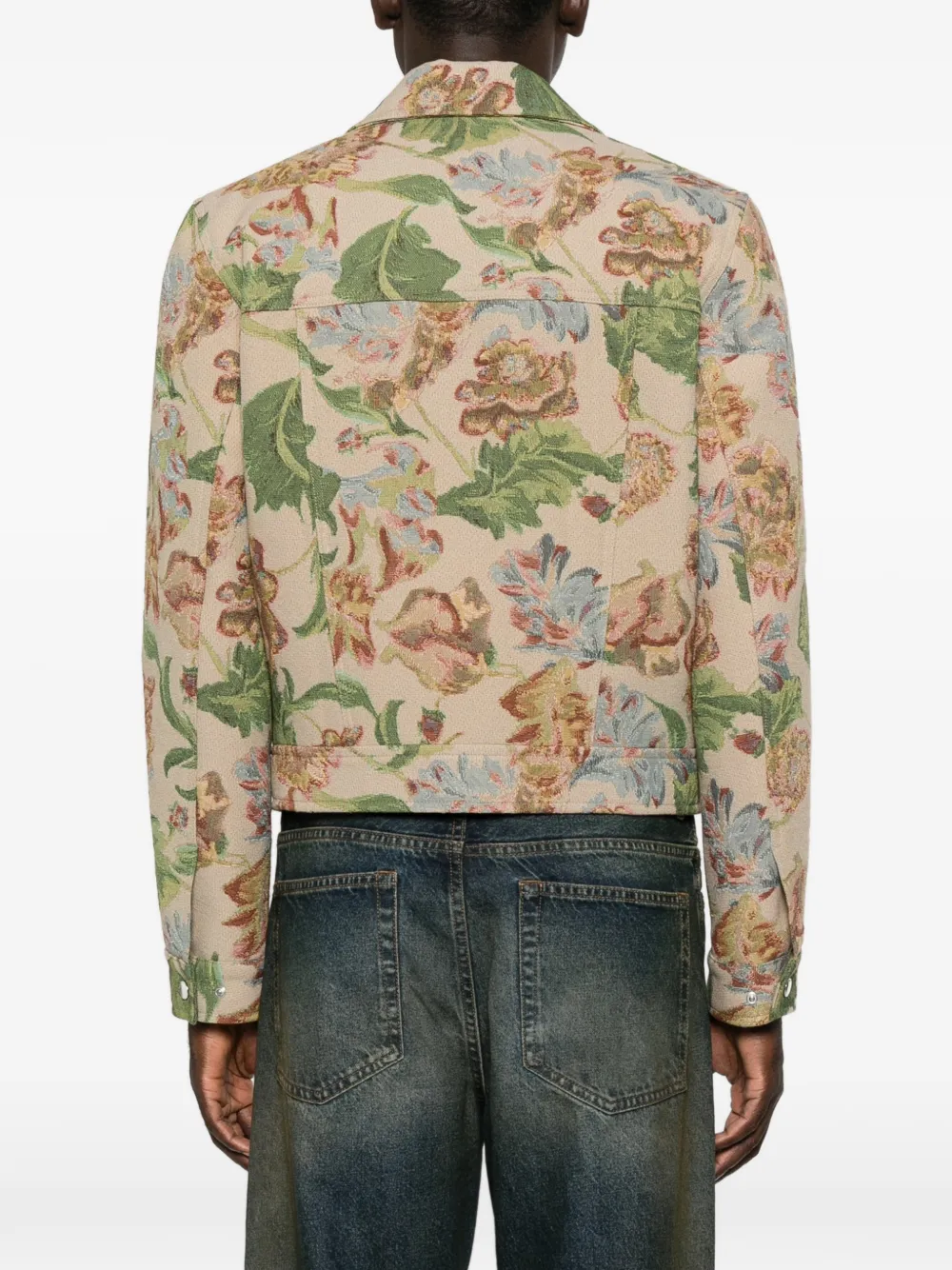 AMIRI Jack met geborduurd logo en bloementapijt Beige