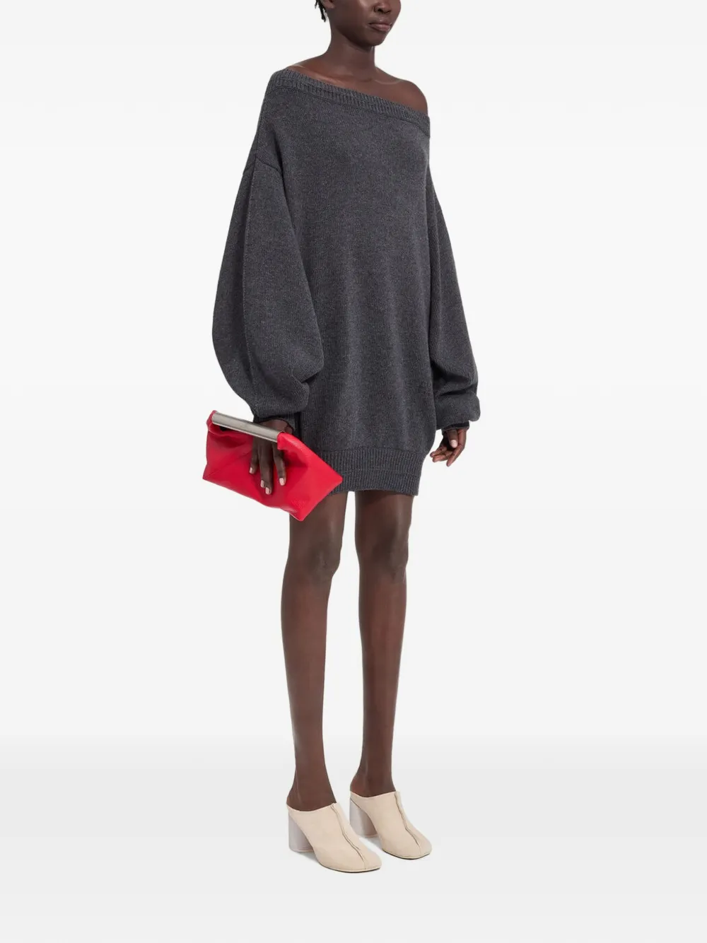 MM6 Maison Margiela Gebreide jurk van merinowol Grijs