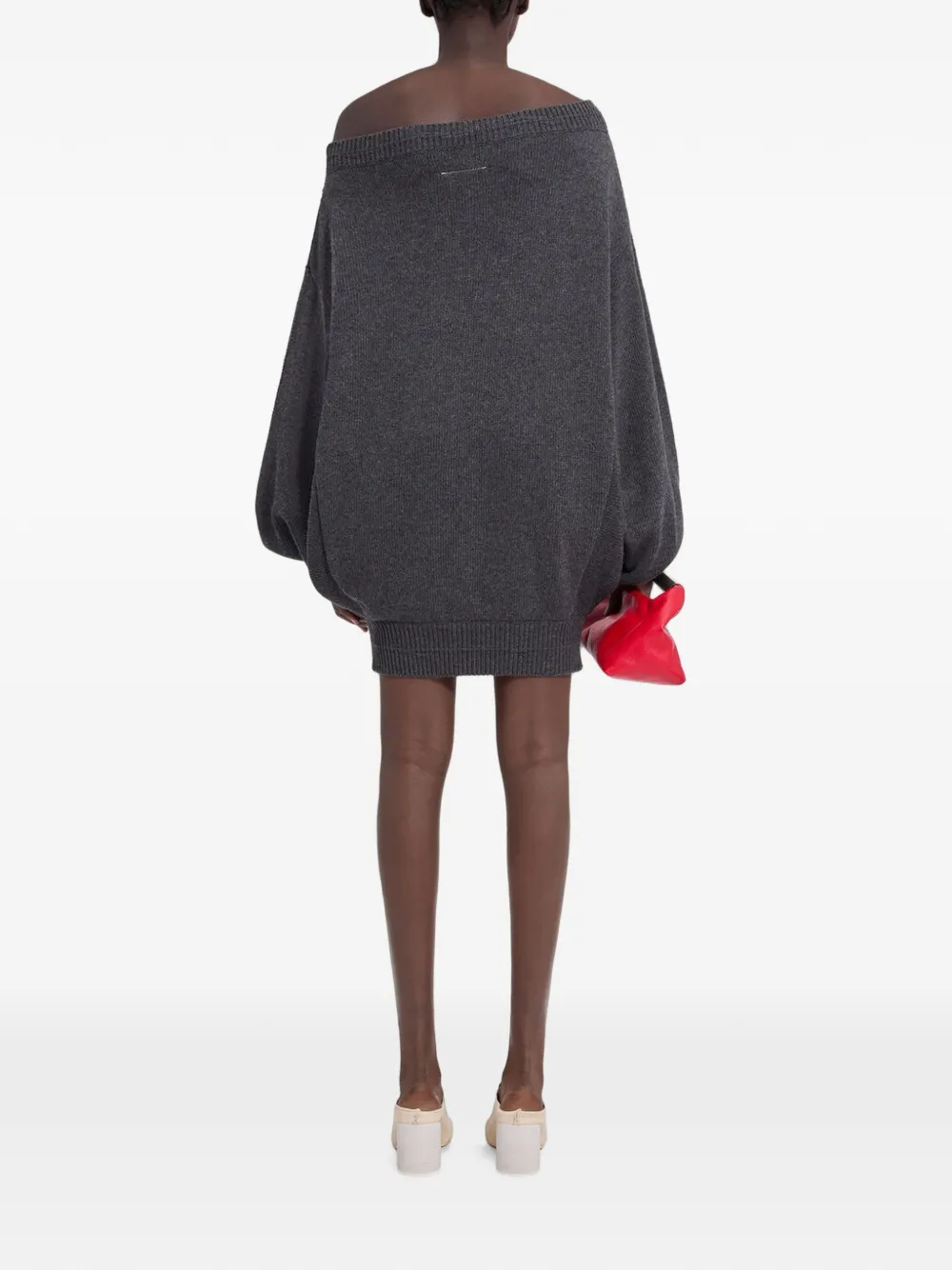 MM6 Maison Margiela Gebreide jurk van merinowol Grijs