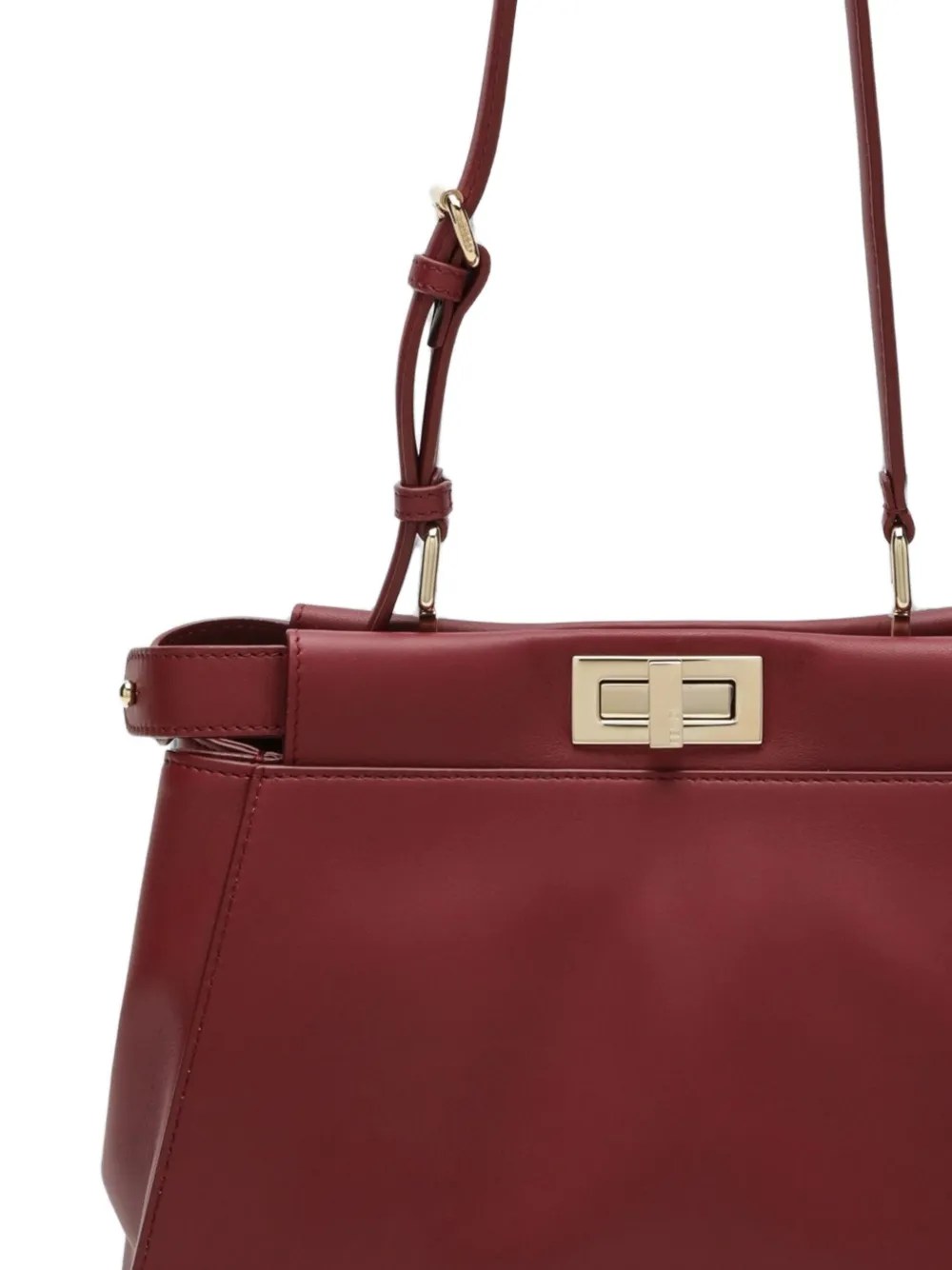 FENDI Kleine My Peekaboo leren schoudertas Rood