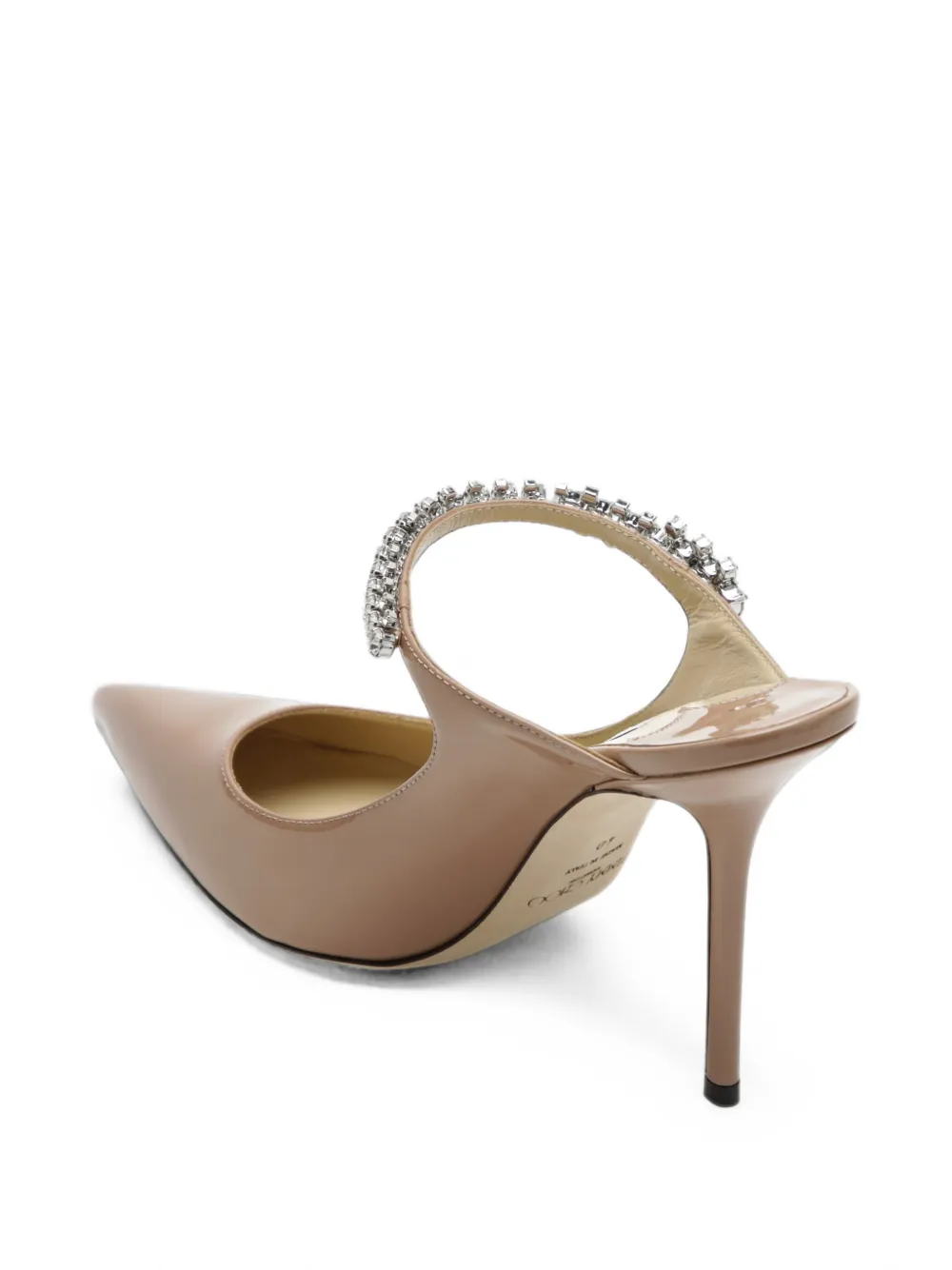 Jimmy Choo Bing 100 lakleren muiltjes met kristallen band Roze