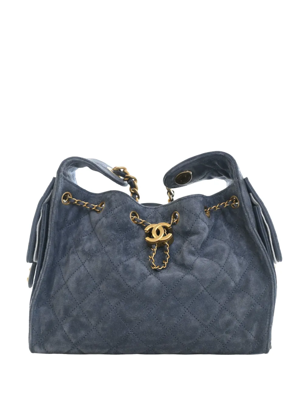 CHANEL Pre-Owned 2021-2026 Small Quilted Suede Chanel 25 Hobo shoulder bag - Blau