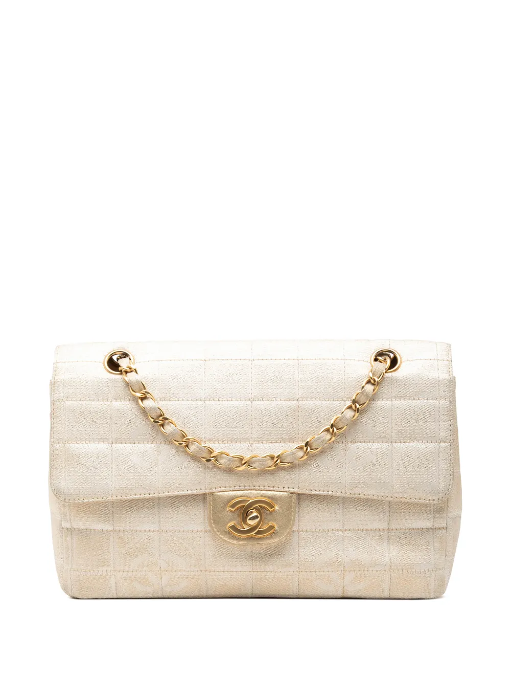 CHANEL Pre-Owned 2000-2002 New Travel Line Medium Metallic Nylon Single Flap shoulder bag - Gold