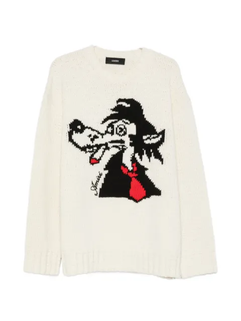 AMIRI wolf-intarsia crew-neck sweater