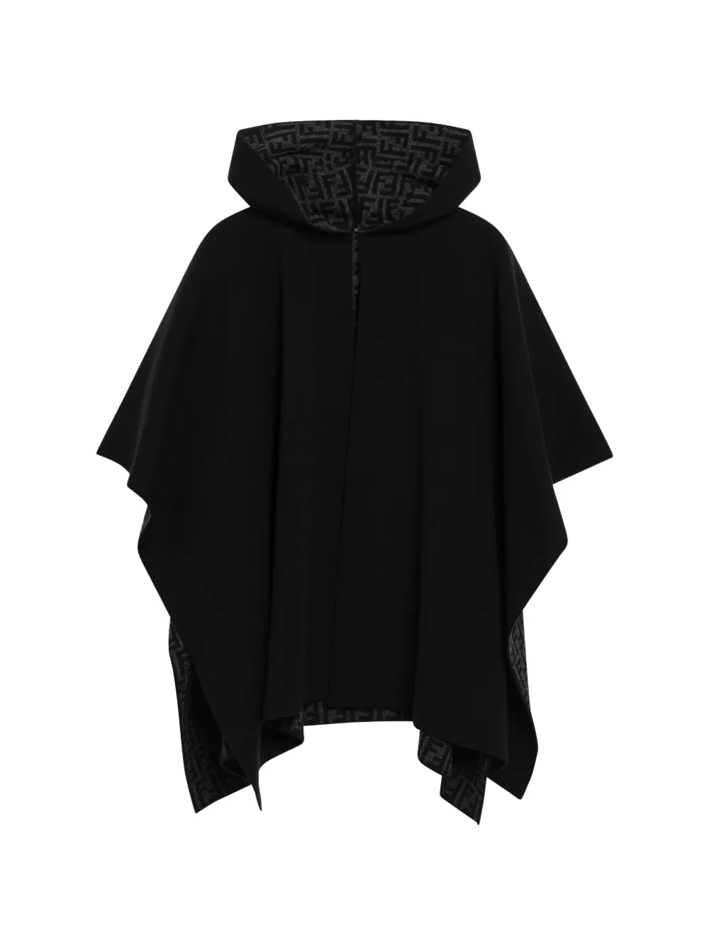 FENDI FF Zucca logo-pattern hooded poncho