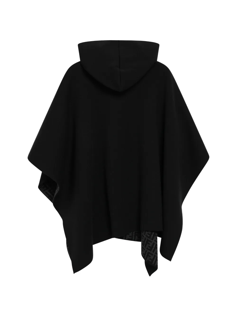 FENDI FF Zucca poncho met capuchon en logo-patroon Zwart