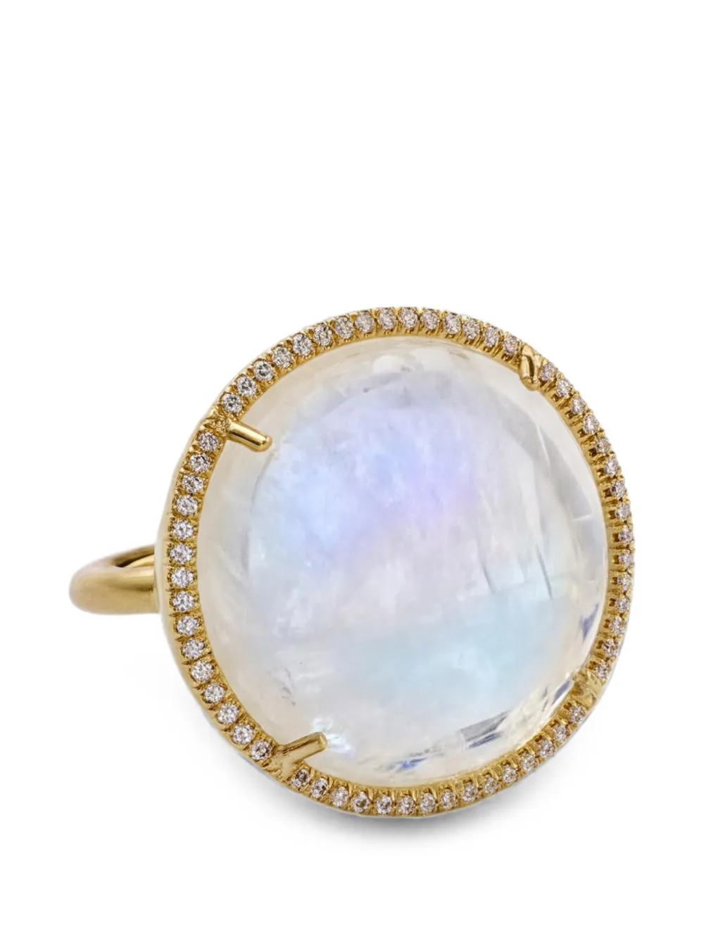 Irene Neuwirth rainbow moonstone and diamond ring - Gold