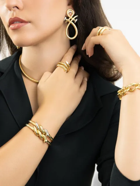 David Webb Twisted Nail two-tone cuff bracelet