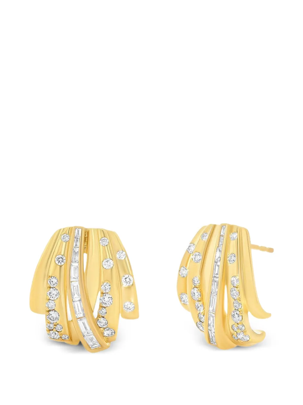 Sara Weinstock Papua diamond crossover earrings - Oro