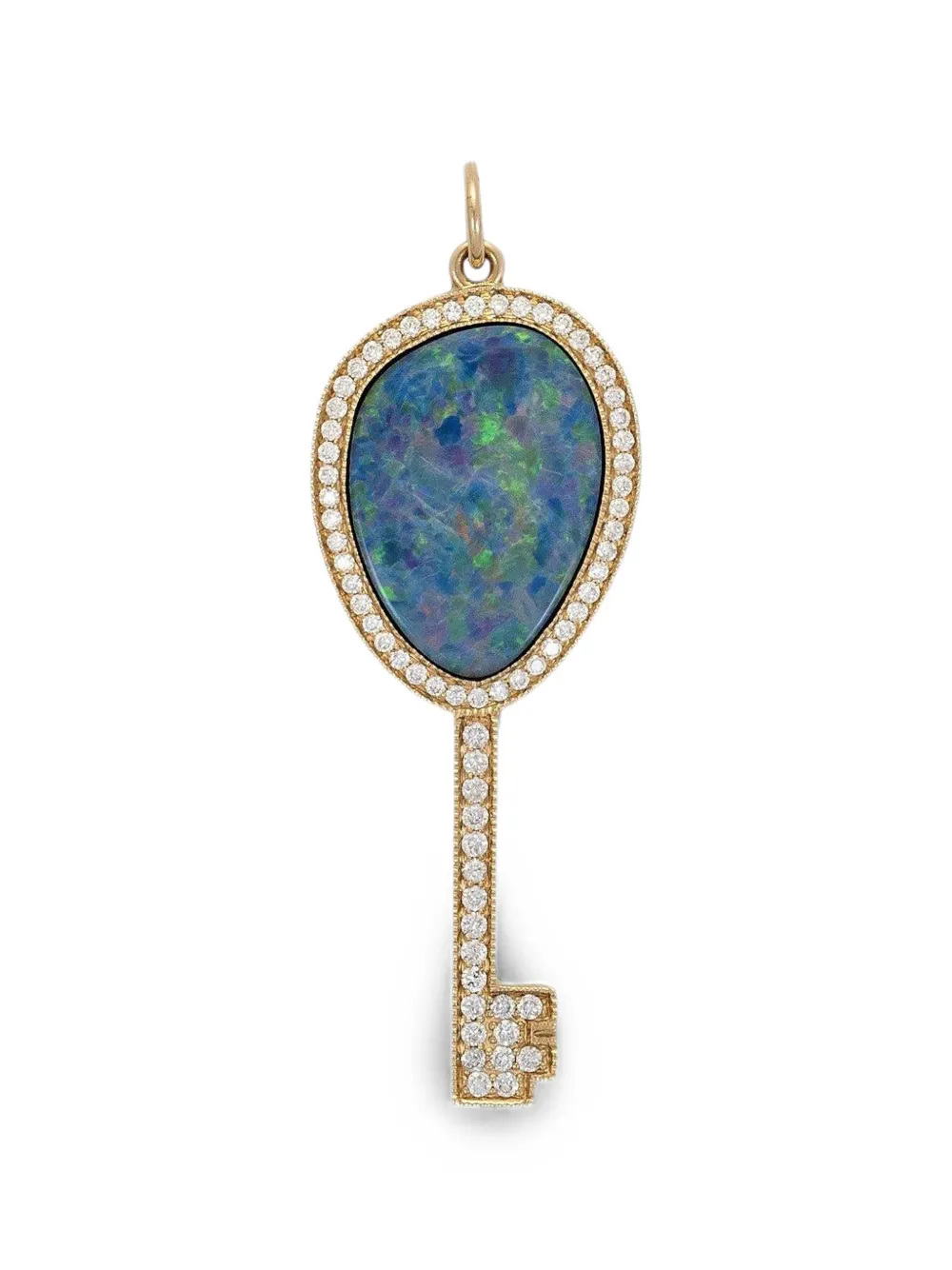 Jacquie Aiche opal and diamond key necklace - Gold