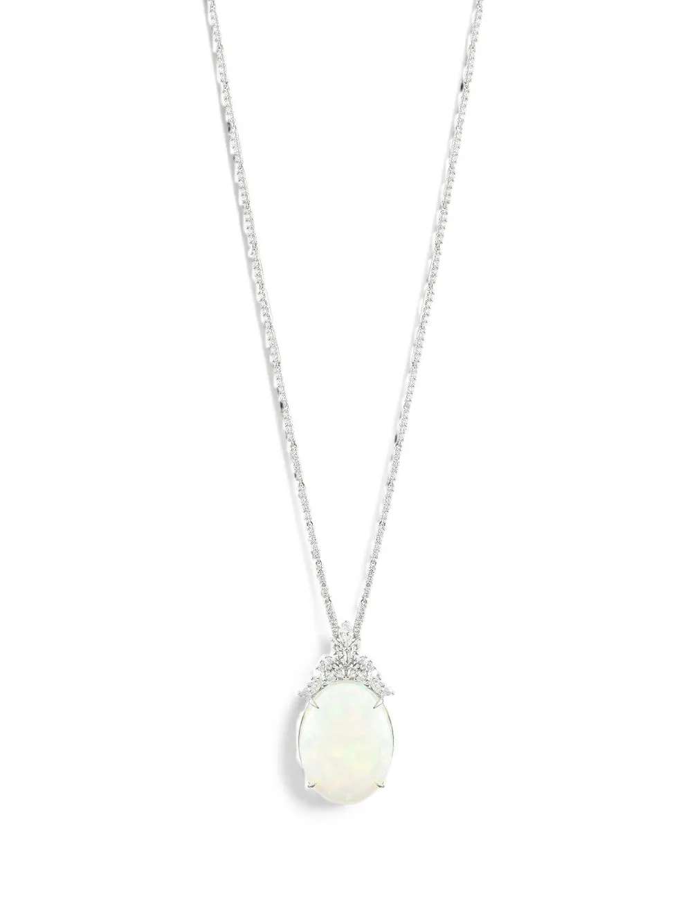 Yeprem Reign Opal And Diamond Pendant Necklace In 银色