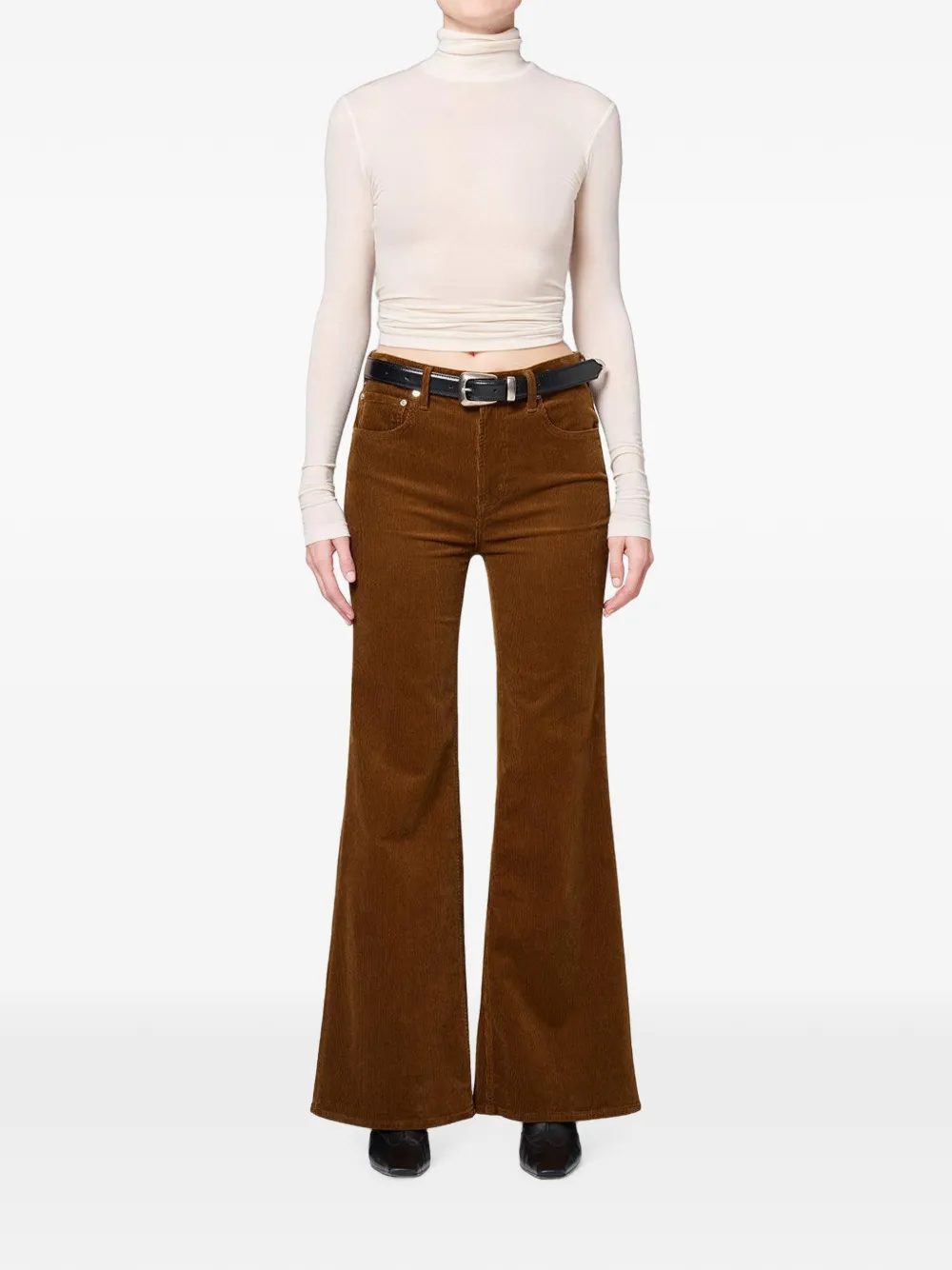 Citizens of Humanity Kimberly 70s Flared Corduroy Trousers in Brown, view 2