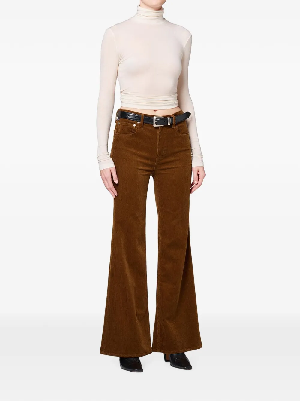 Citizens of Humanity Kimberly 70s Flared Corduroy Trousers in Brown, view 3