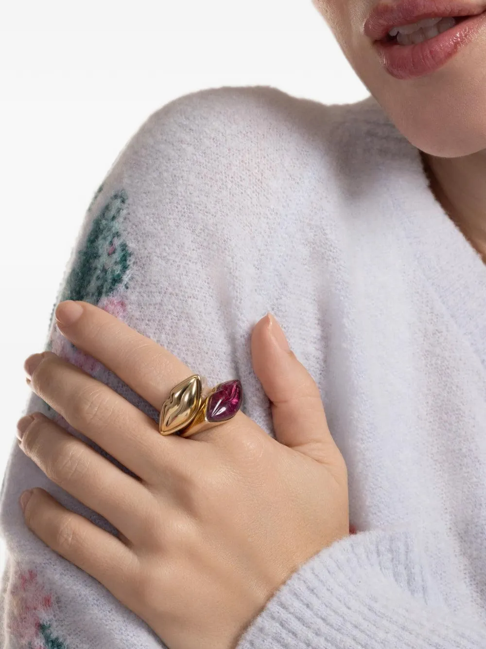 EDINA KISS lip-shaped tourmaline ring - Oro