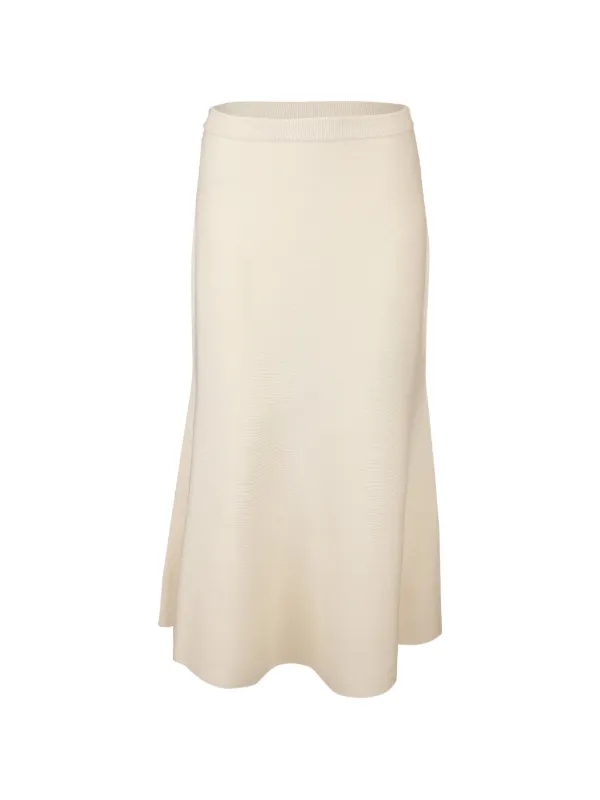 Simkhai Kasey Knitted Midi Skirt in Neutrals
