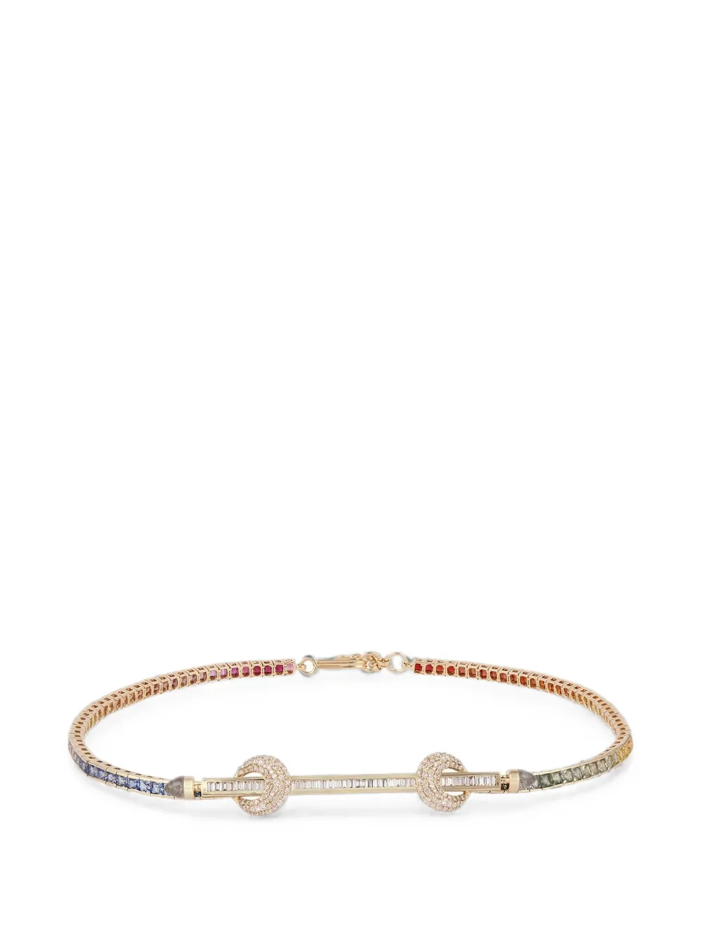 Ananya Chakra multi-stone tennis necklace - Gold