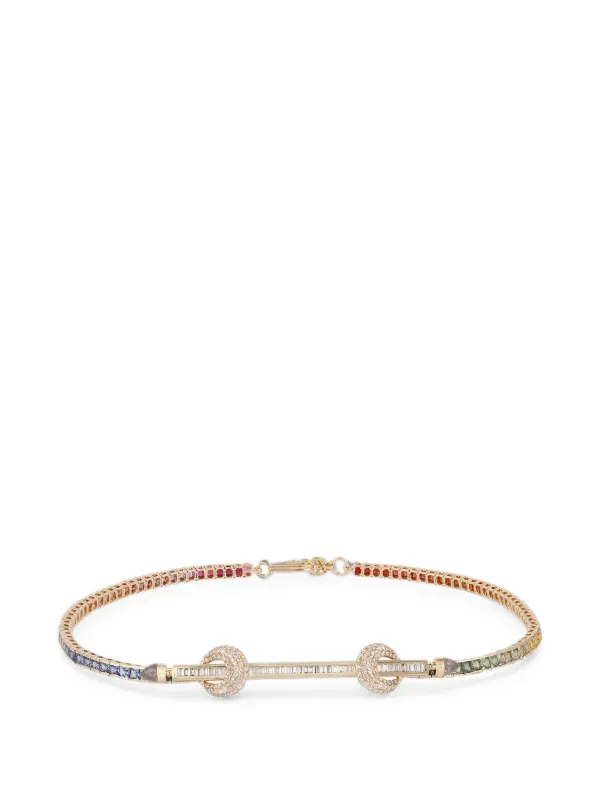 Ananya Chakra Multi-stone Tennis Necklace in Gold