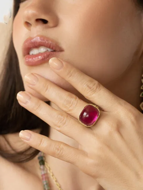 Leigh Maxwell pink tourmaline and diamond ring
