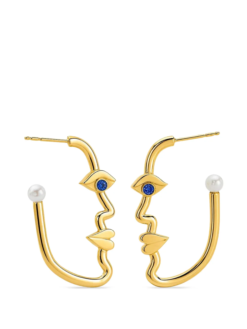 EDINA KISS face hoop earrings - Oro