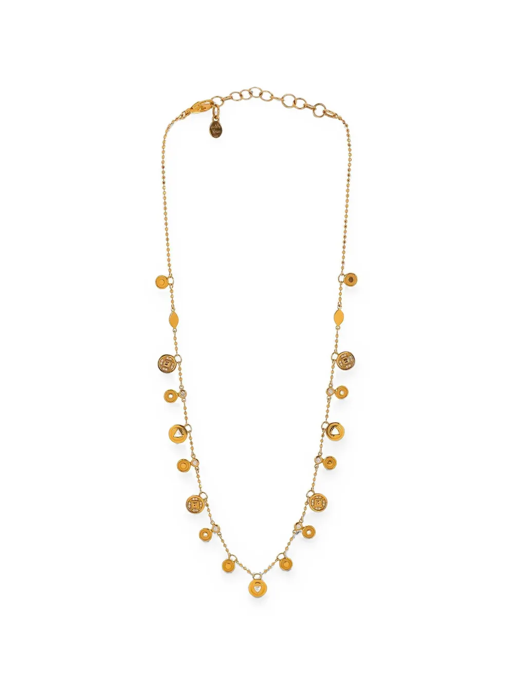 BUDDHA MAMA diamond coin necklace - Gold