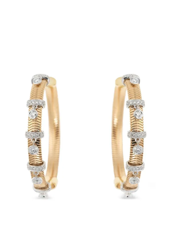 Nikos Koulis Feelings Diamond Hoop Earrings in Gold