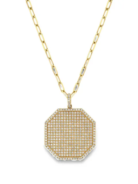 SHAY diamond octagon disc necklace