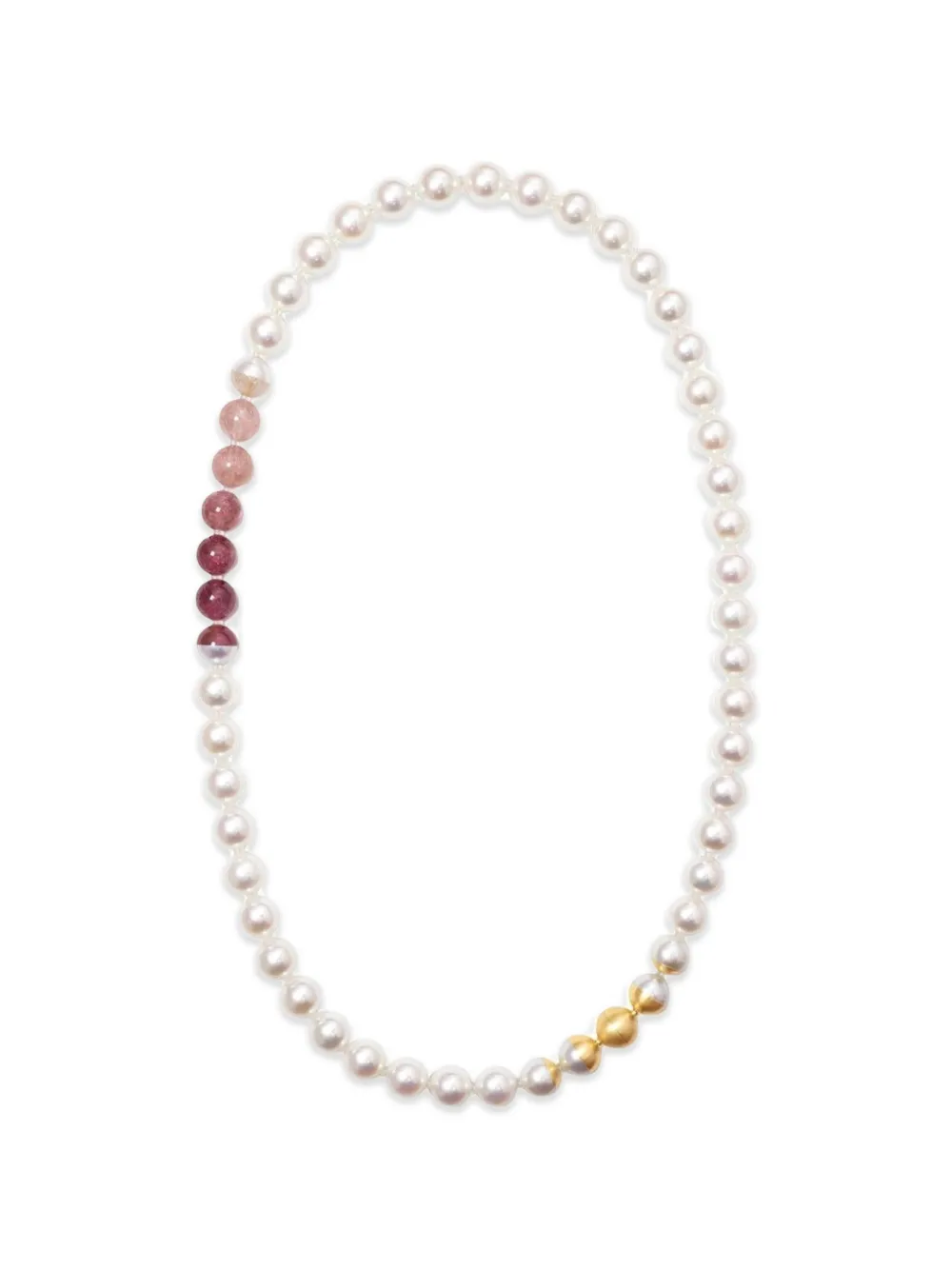 YUTAI Akoya pearl and tourmaline necklace - Bianco