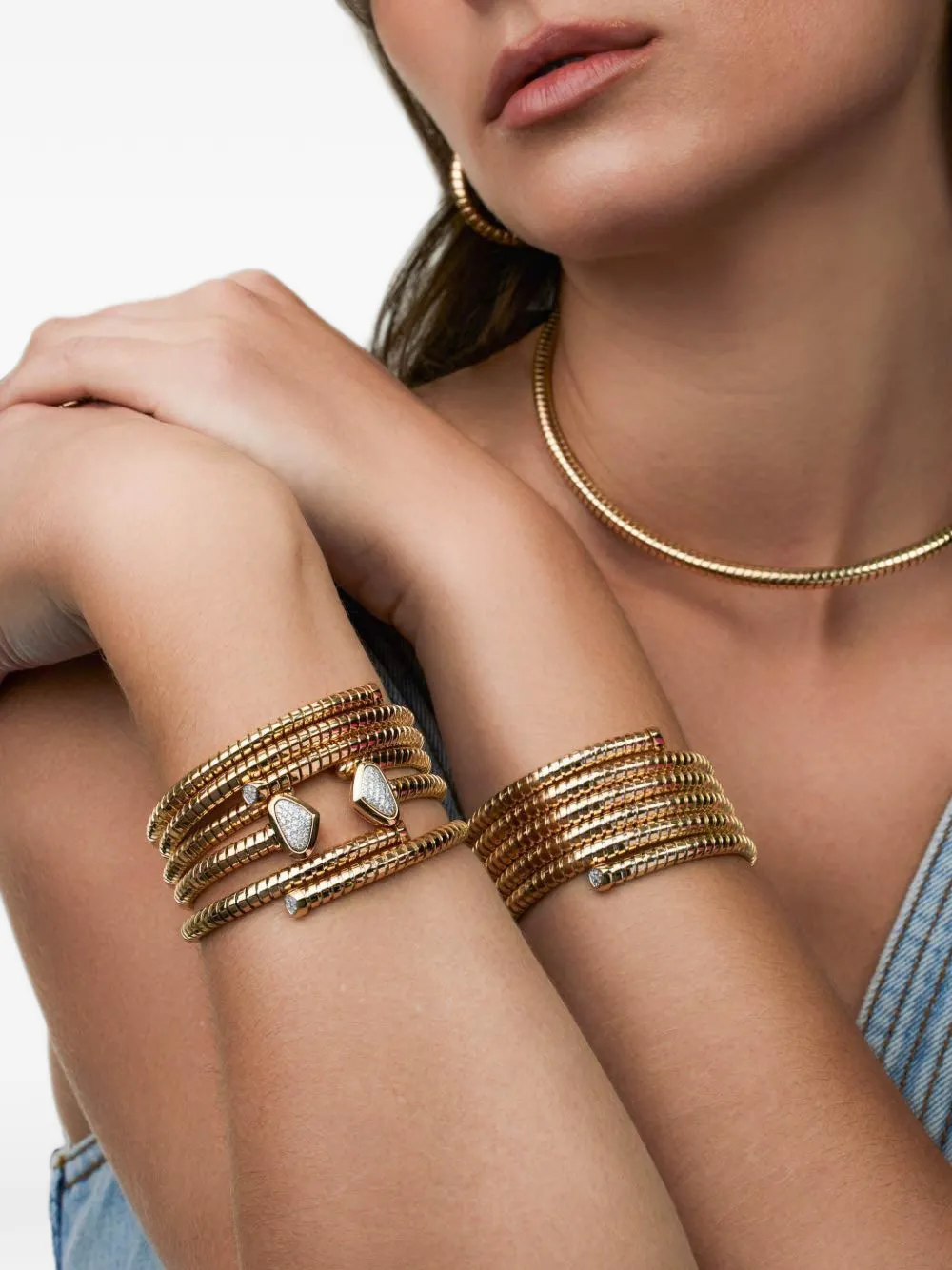 MARINA B Trisolina diamond bangle - Gold