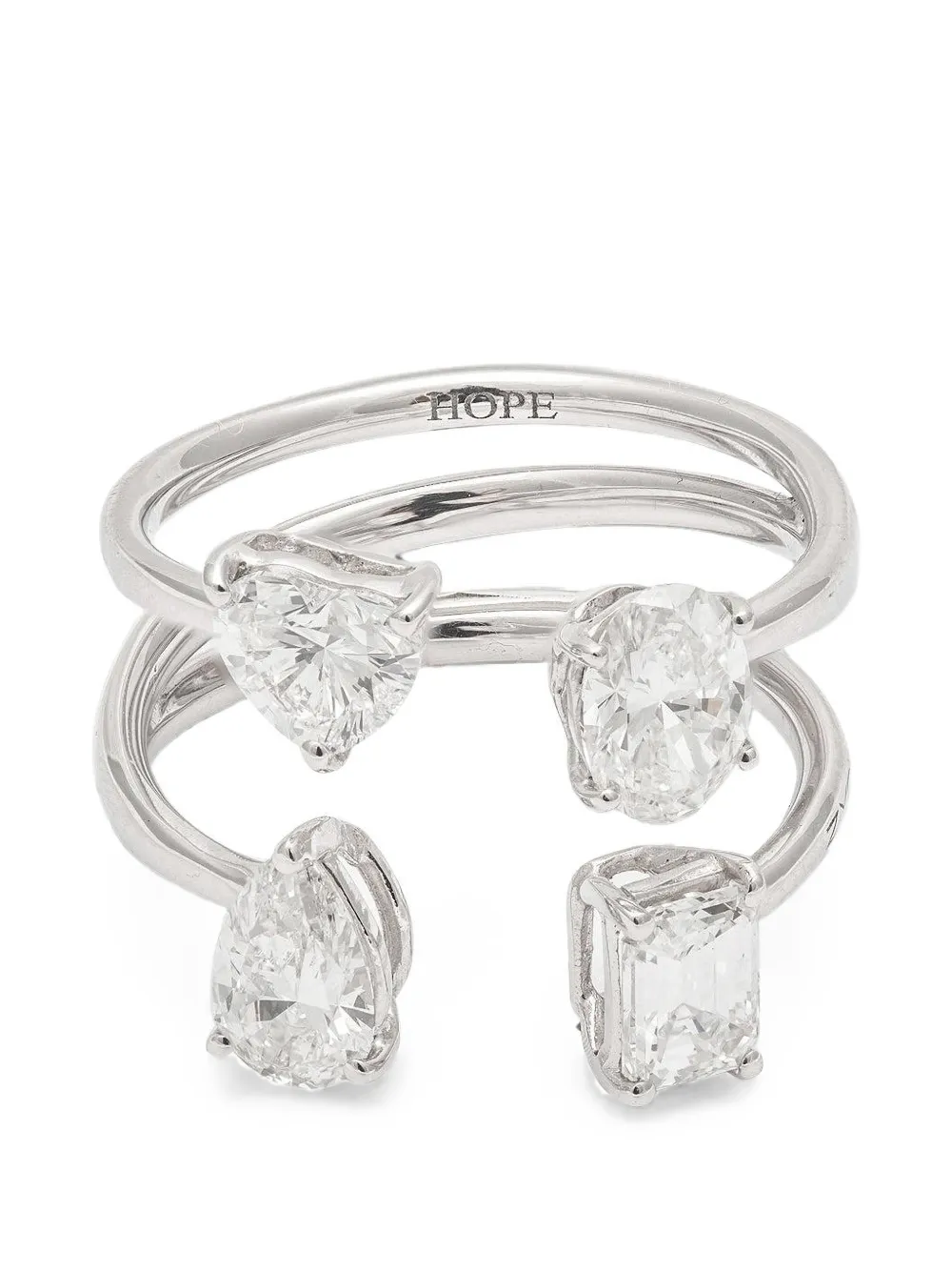ZYDO Hope diamond open ring - Silber