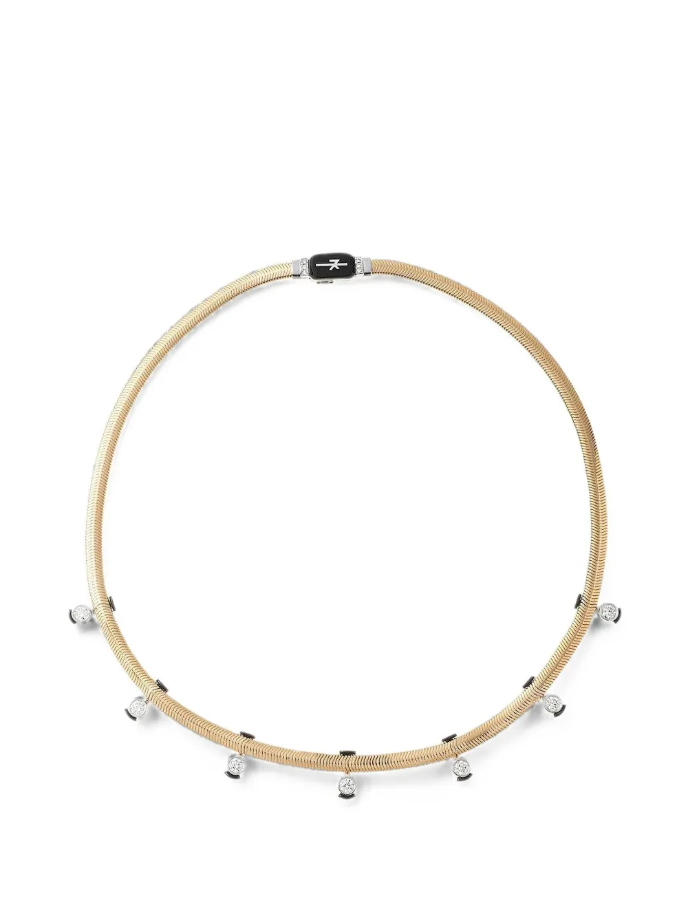 Nikos Koulis Feeling diamond and enamel necklace - Gold