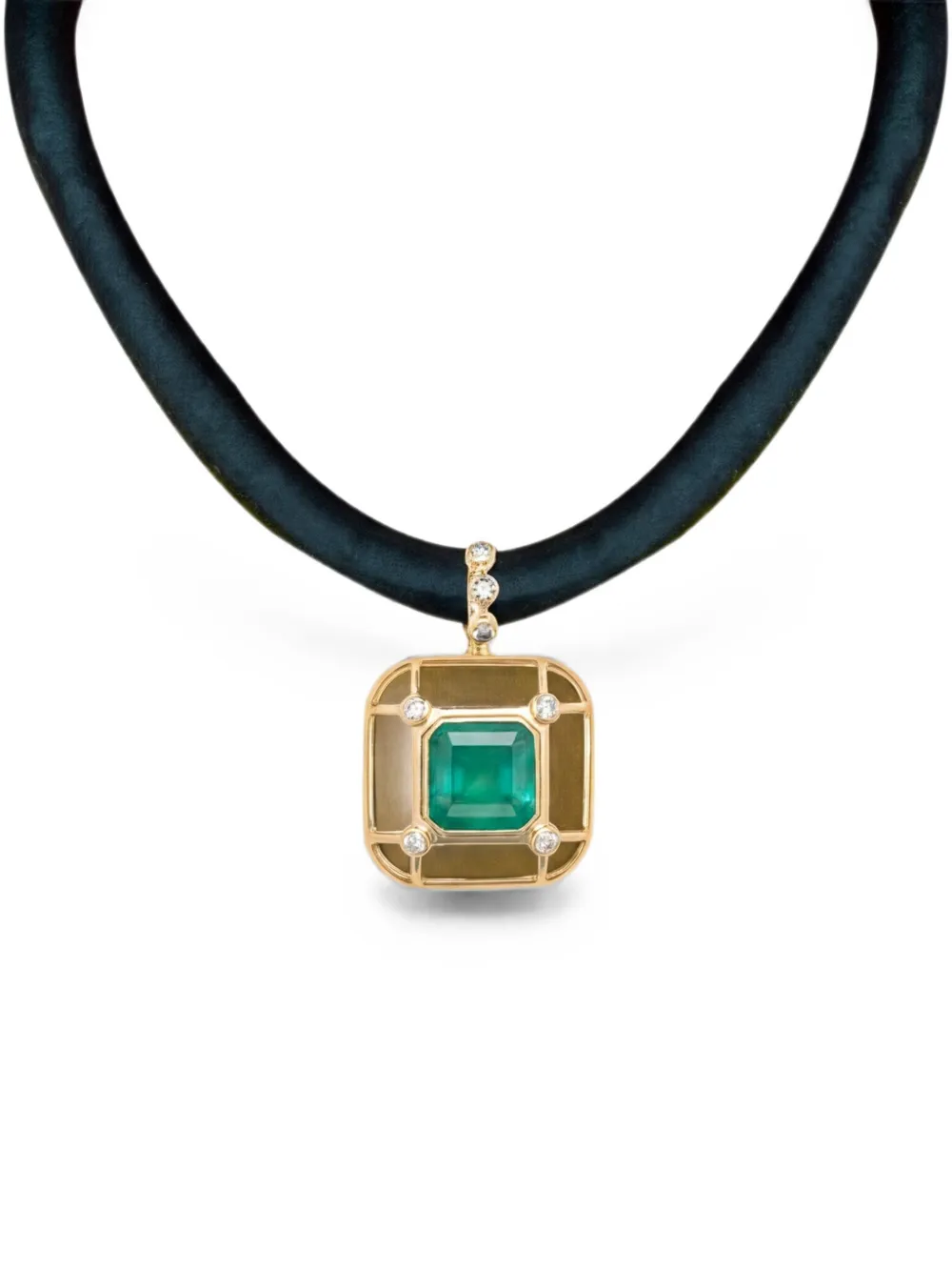 DENISE CASSOU embelish emerald necklace - Gold