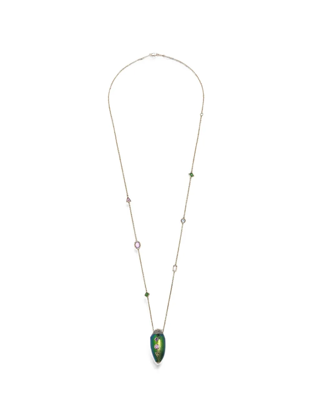 Bibi van der Velden Scarab Pop Art multi-stones necklace - Rosa