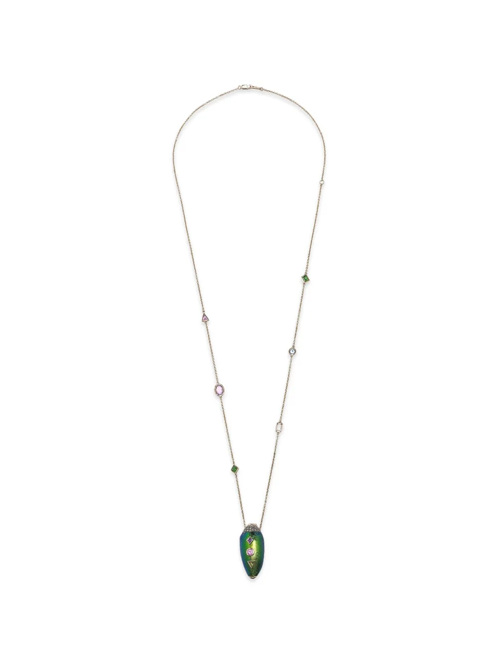Bibi van der Velden Scarab Pop Art multi-stones necklace - Rosa