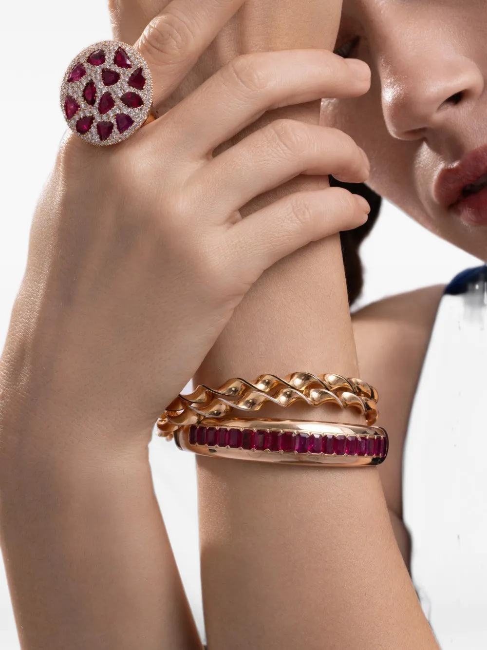 Cicada Jewelry Twist enamel-detail bracelet - Gold