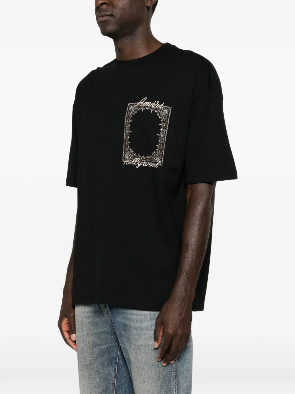 AMIRI logo-print cotton T-shirt Zwart