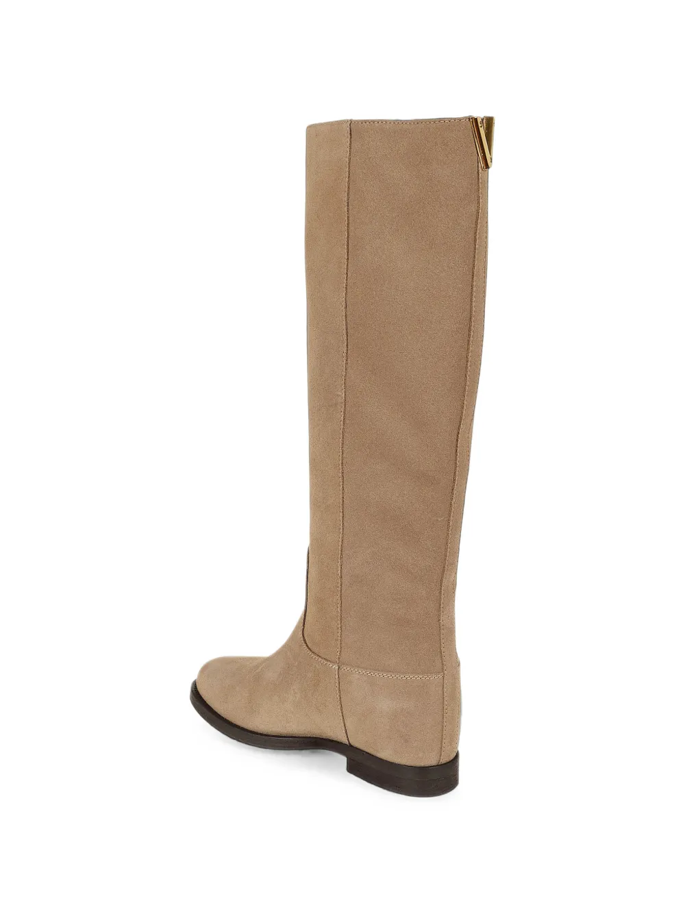 Via Roma 15 suede logo-plaque boots Beige
