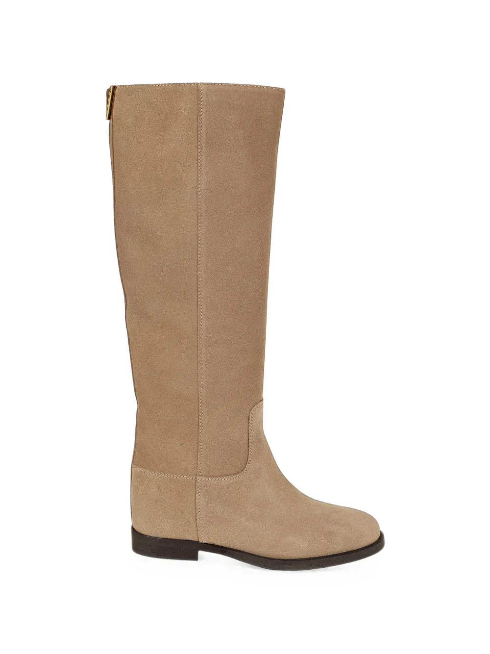 Via Roma 15 suede logo-plaque boots Beige