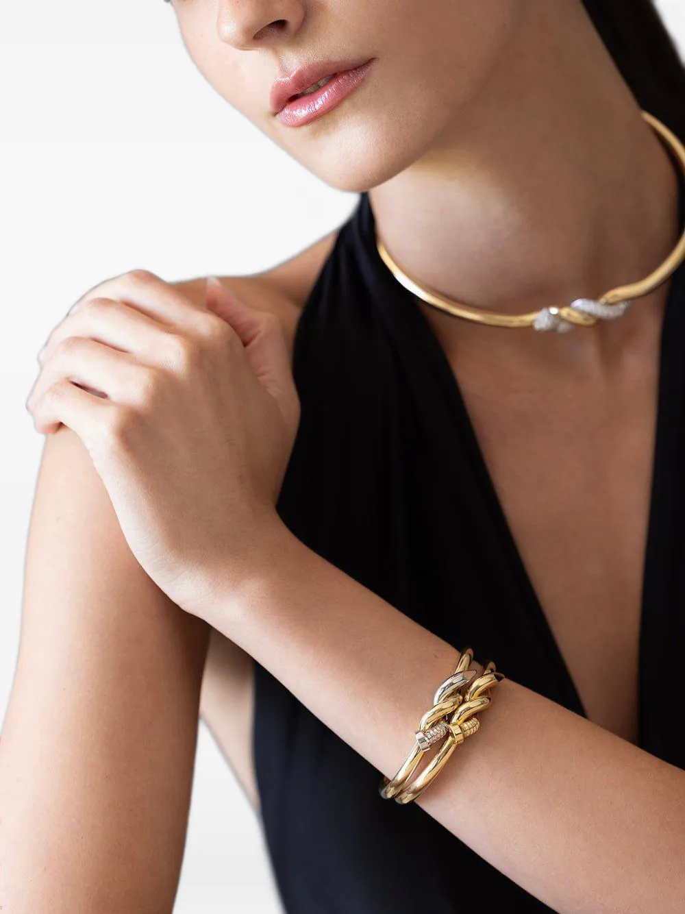 David Webb Twisted Nail Cuff Bracelet In 金色