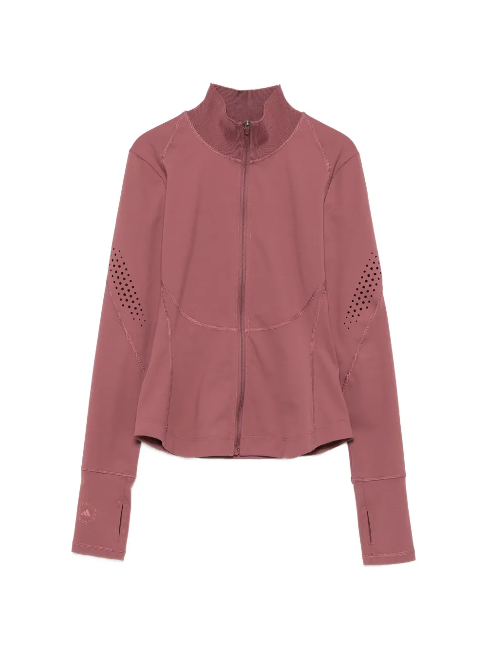 adidas by Stella McCartney x Stella McCartney perforiertes T-Shirt mit Reißverschluss - Rosa