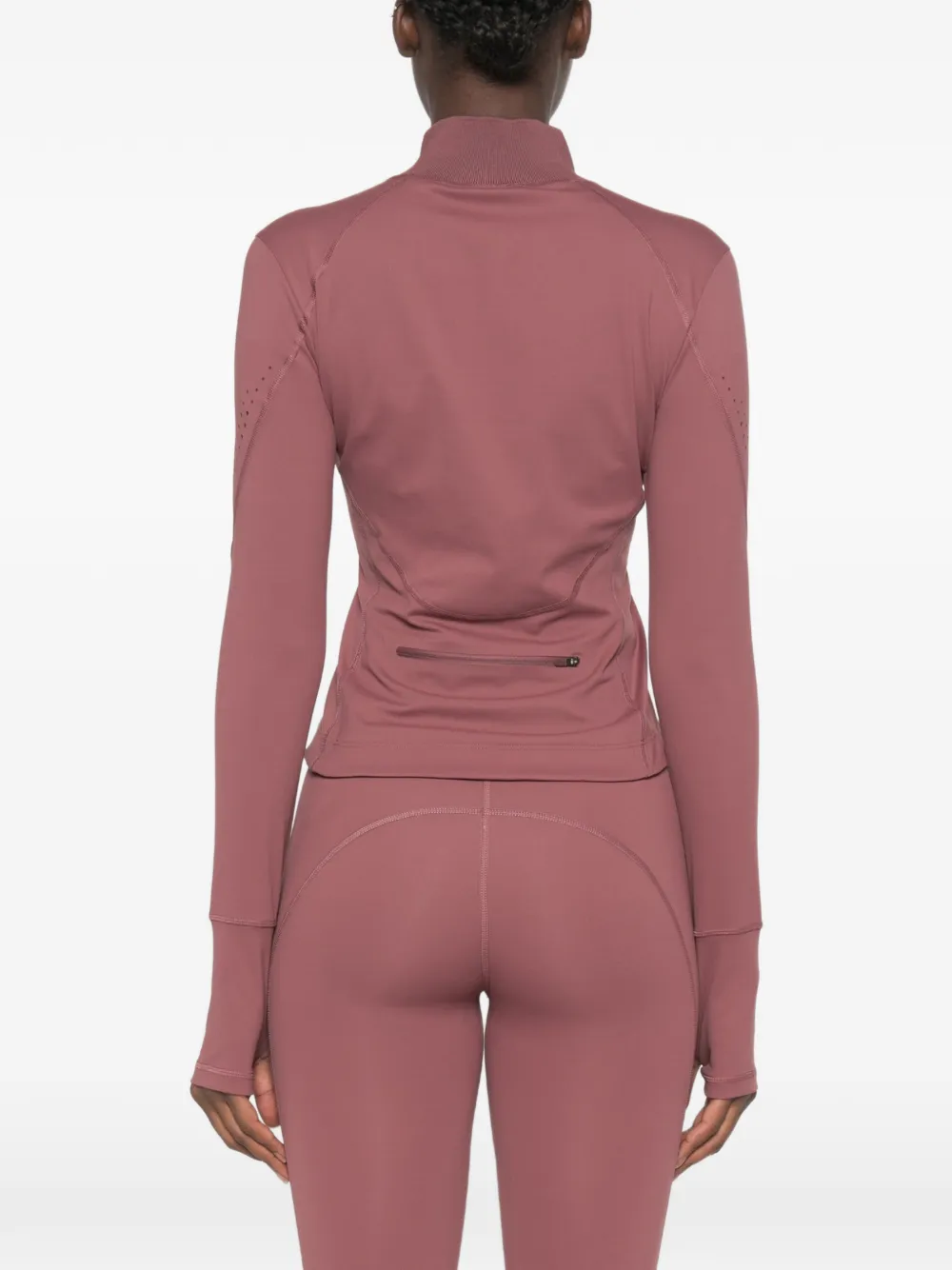 adidas by Stella McCartney x Stella McCartney T-shirt met rits en geperforeerde details Roze