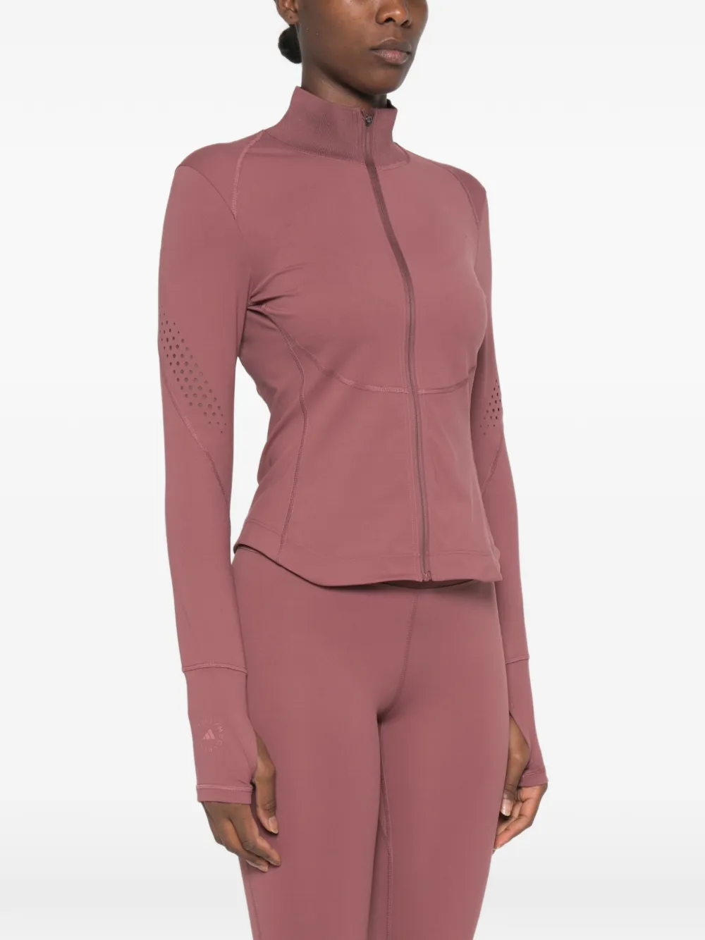 adidas by Stella McCartney x Stella McCartney T-shirt met rits en geperforeerde details Roze