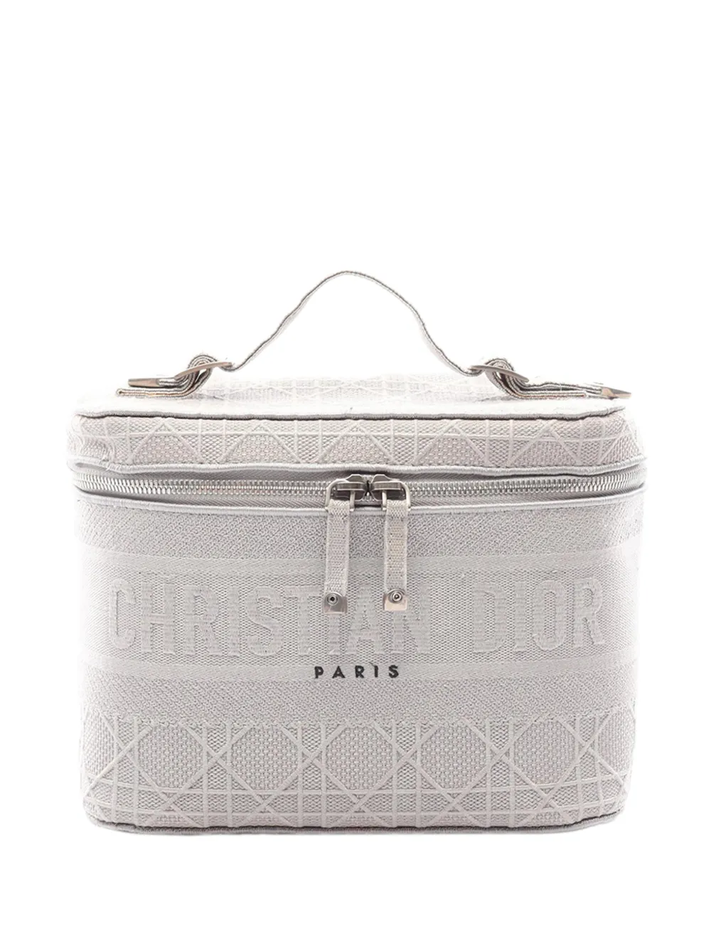 Christian Dior Pre-Owned 2020-2026 Canvas Cannage Diortravel Case vanity bag - Grigio